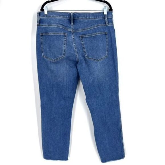 J. Crew Women's Vintage Straight Jeans Distressed Ripped Medium Wash Size 32 - Picture 2 of 12